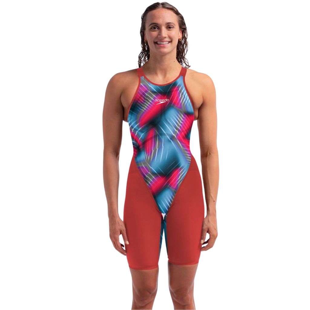 Speedo LZR Pure Valor 2.0 Open Back Red Blue