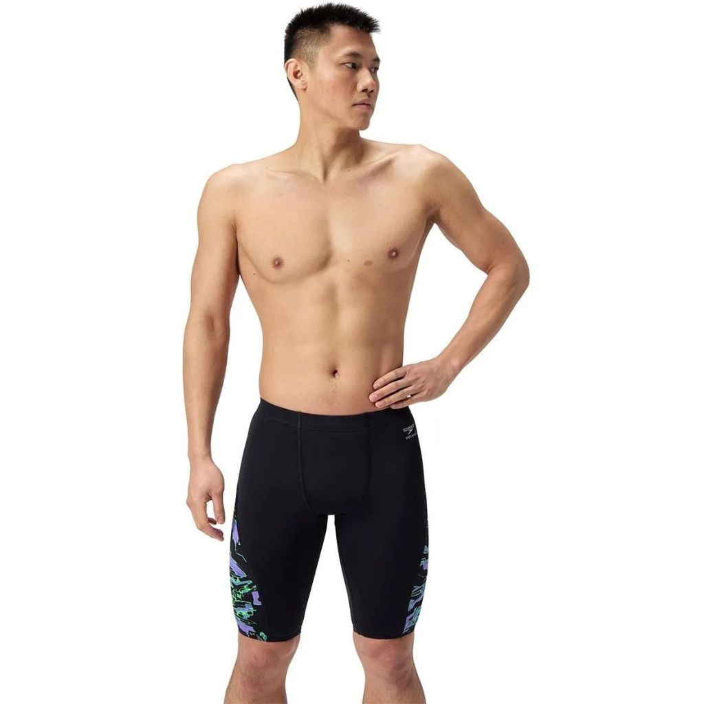 Speedo Side Spliced Jammer Floral Glitch Black