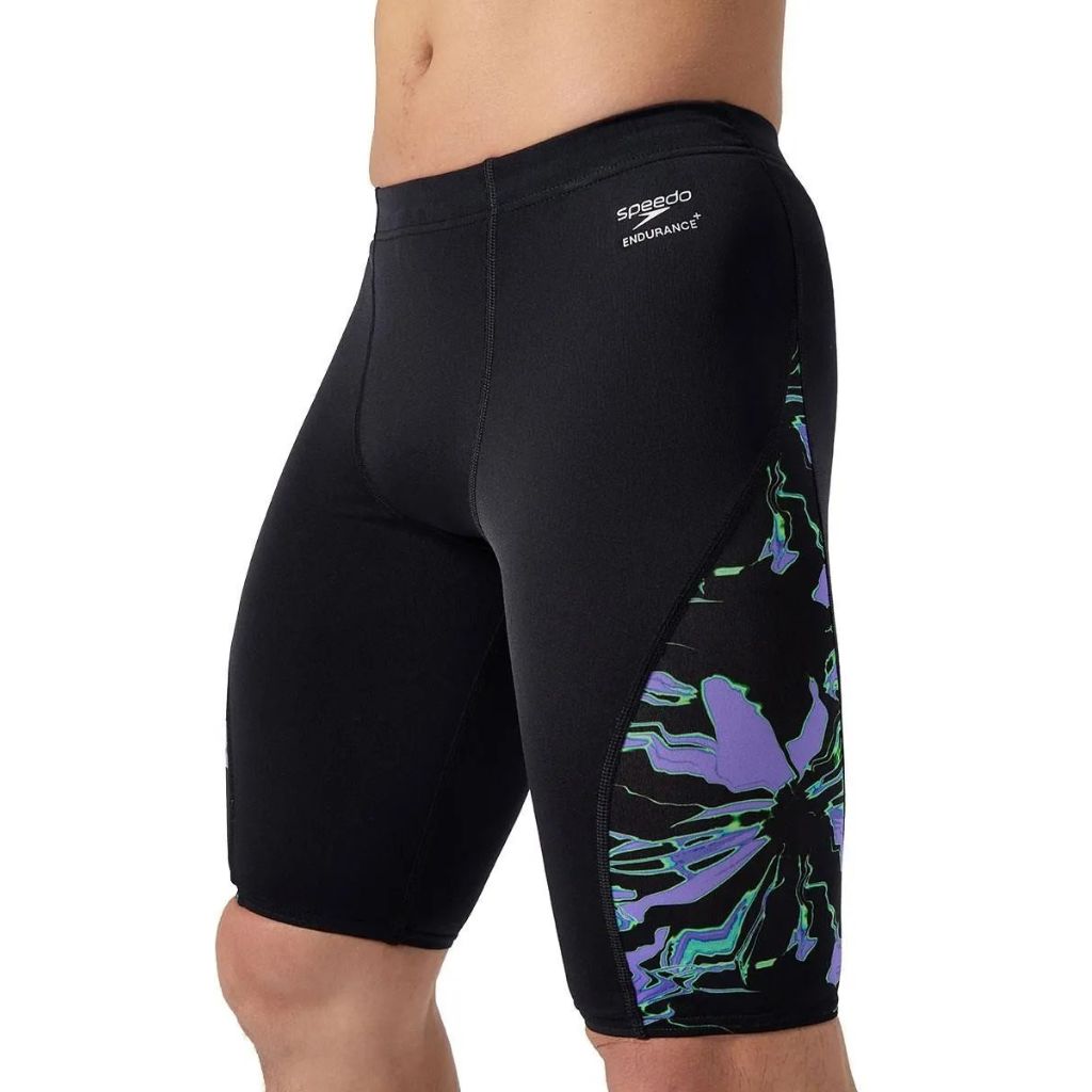 Speedo Side Spliced Jammer Floral Glitch Black
