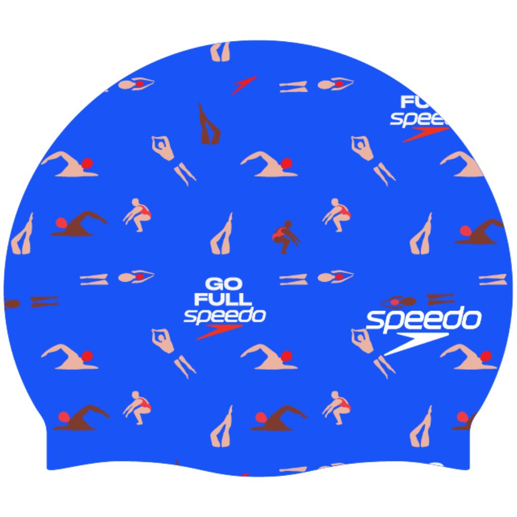 Speedo Slogan Print Cap Go Full Speedo Swimmers