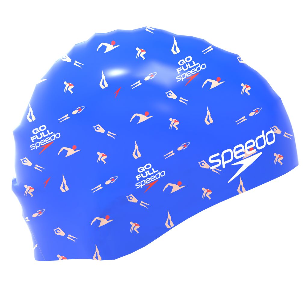 Speedo Slogan Print Cap Go Full Speedo Swimmers