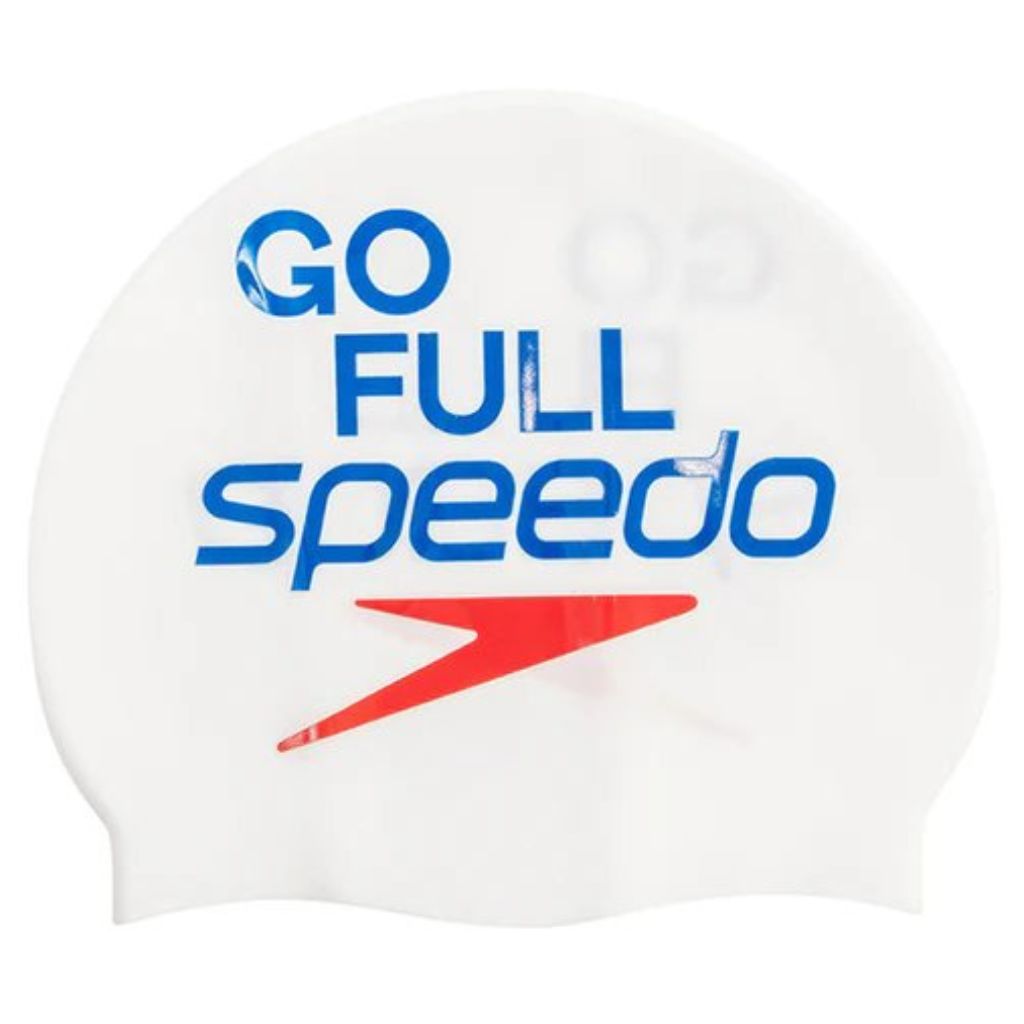 Speedo Slogan Print Cap Go Full Speedo White