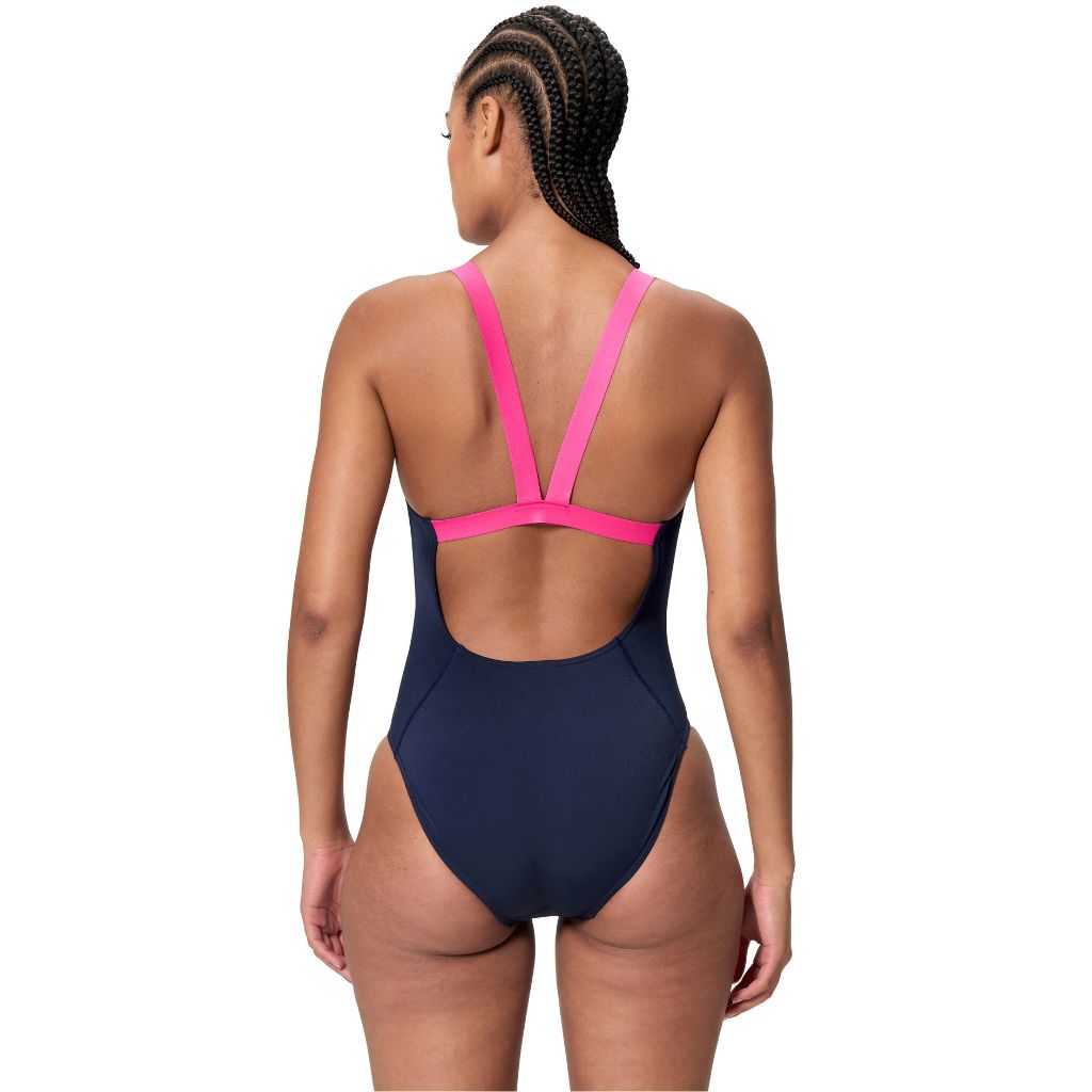 Speedo Solid Boom Leaderback Peacoat Margarita Pink