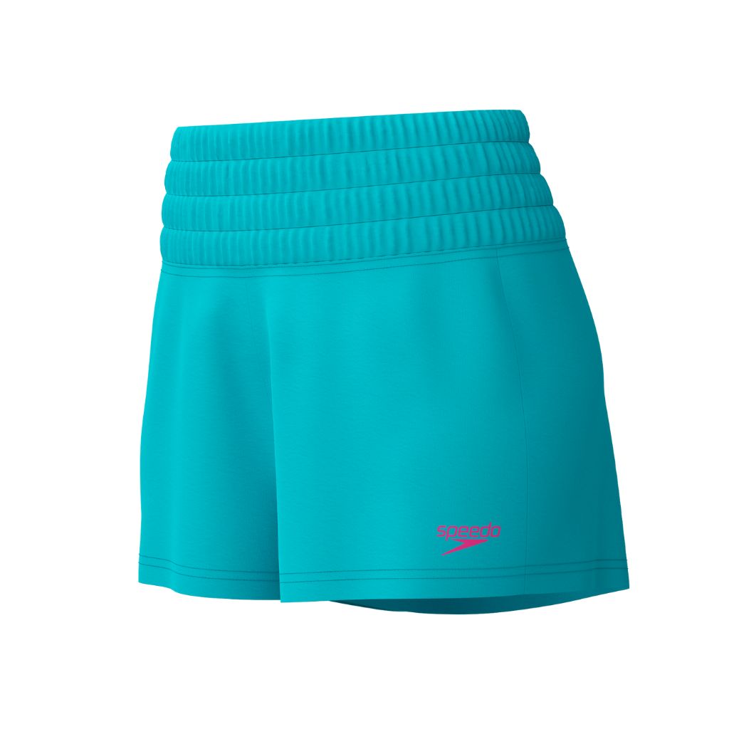 Speedo Solid Logo High Waist Short Hypersonic Blue