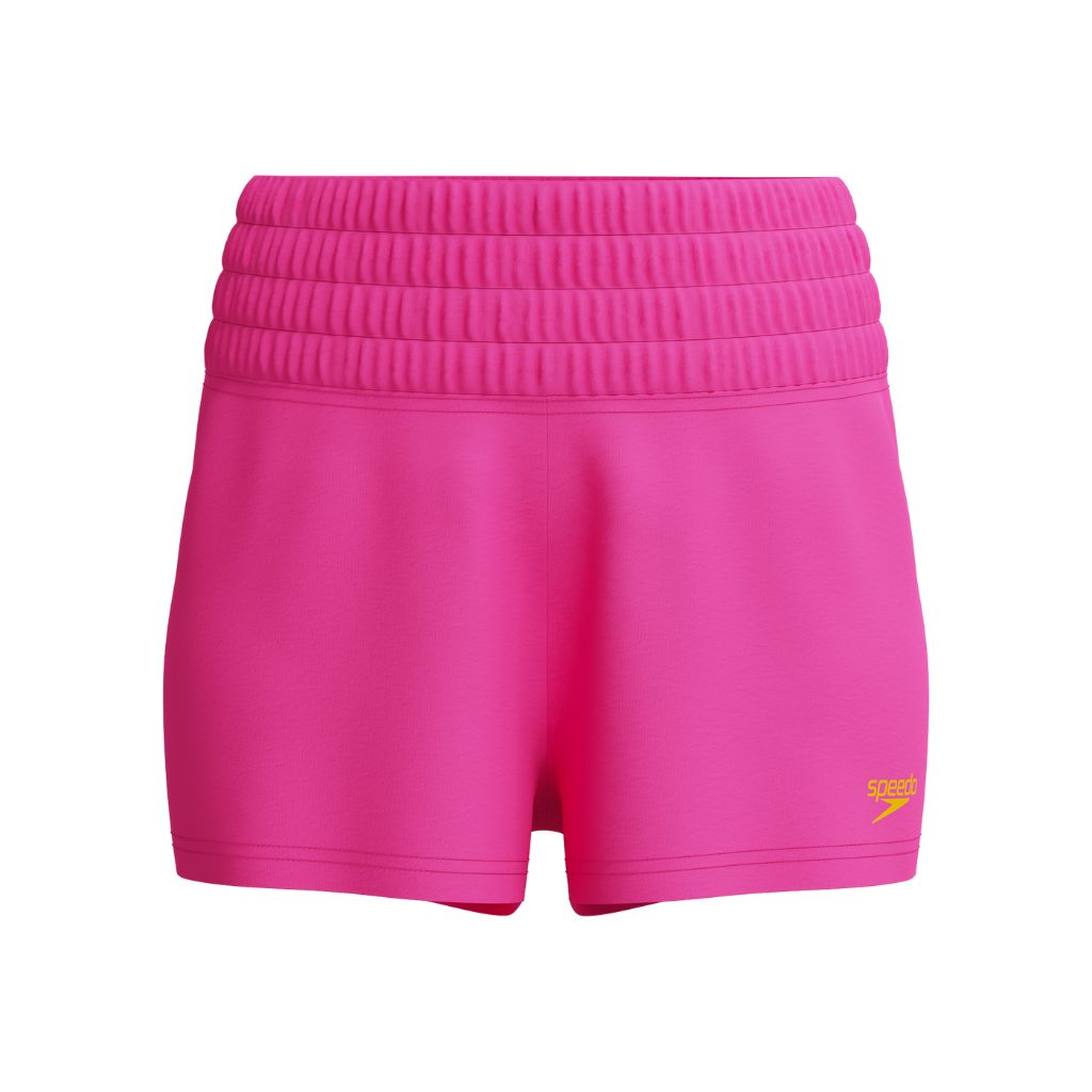 Speedo Solid Logo High Waist Short Pink