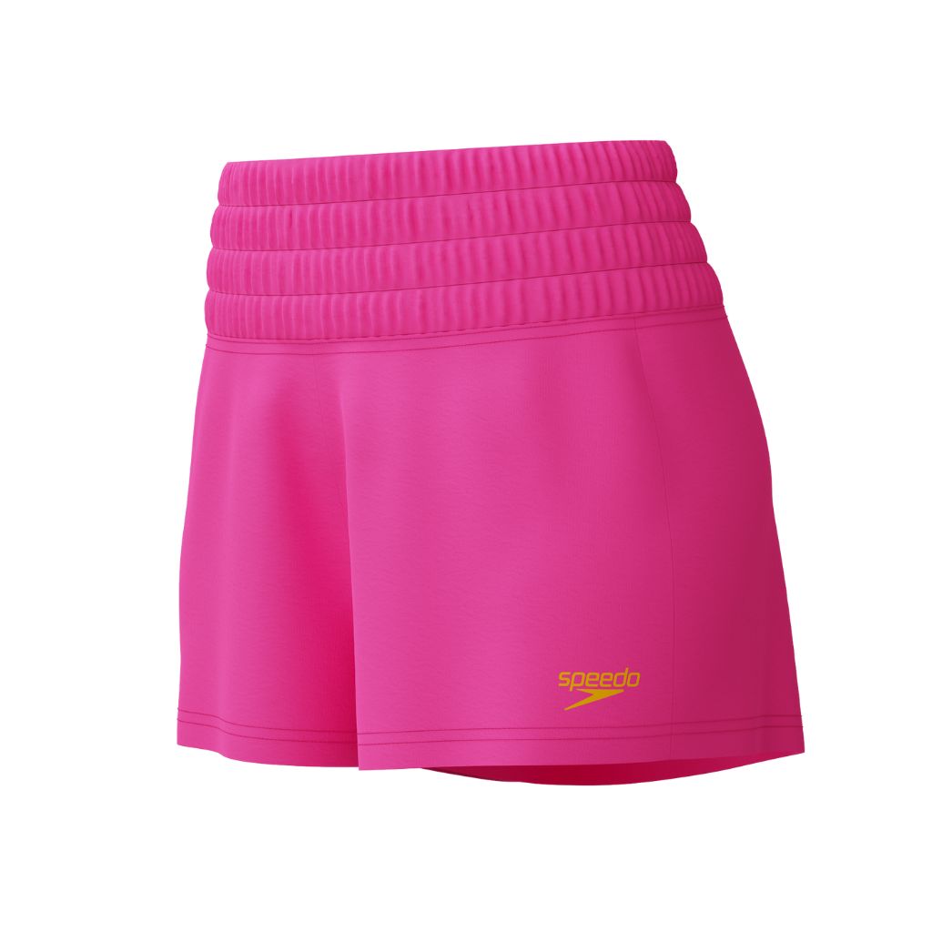 Speedo Solid Logo High Waist Short Pink