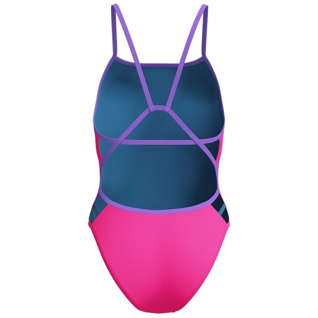 Speedo Solid Tri Back Flare Pink