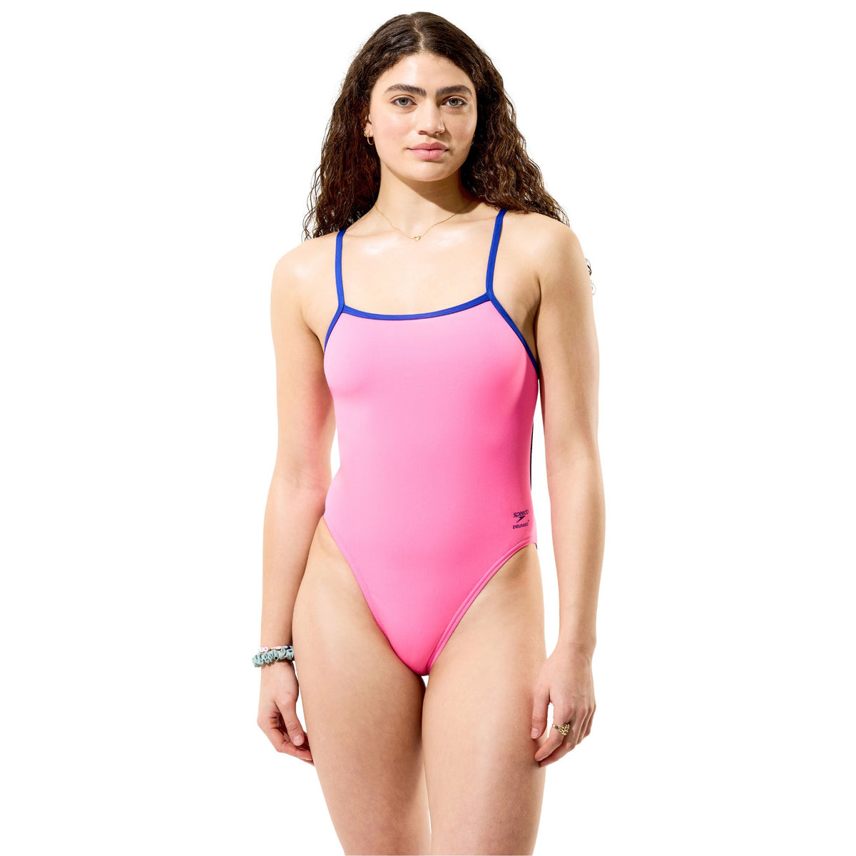 Speedo Solid Tri Back Pink Blue
