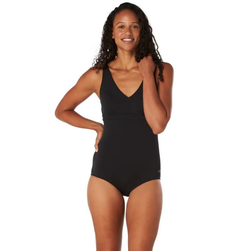 Speedo Solid V Neck Black