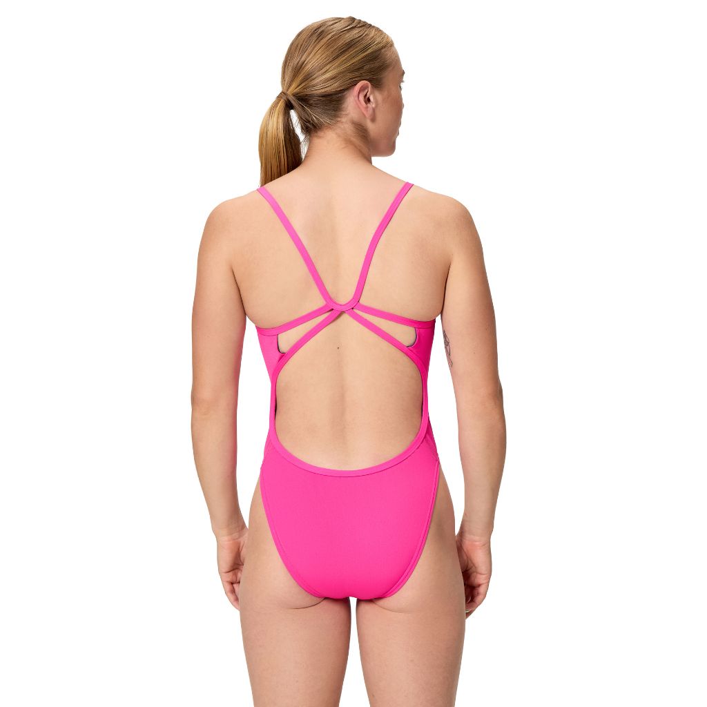 Speedo Solid Web Back Punchy Pink