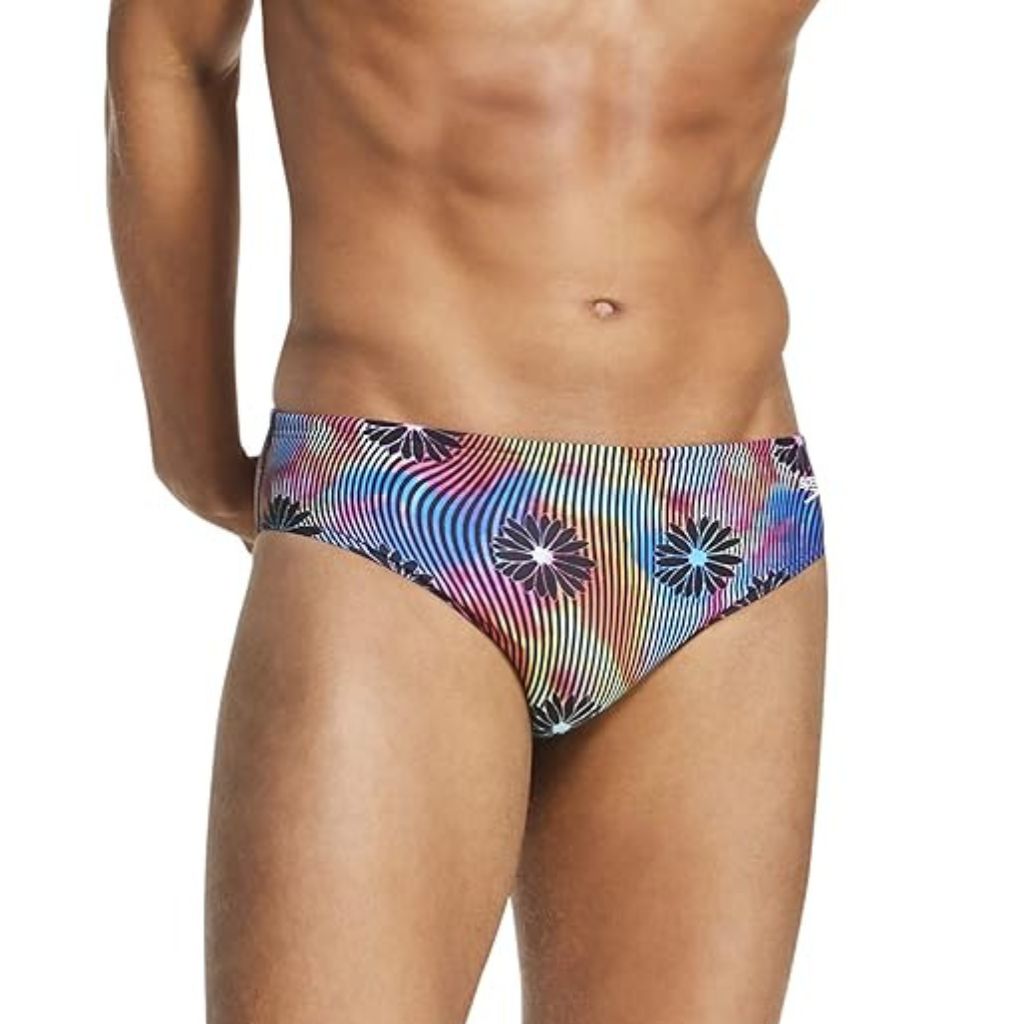 Speedo Turnz Brief Black Blue Floral