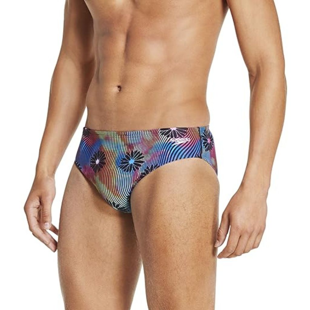 Speedo Turnz Brief Black Blue Floral