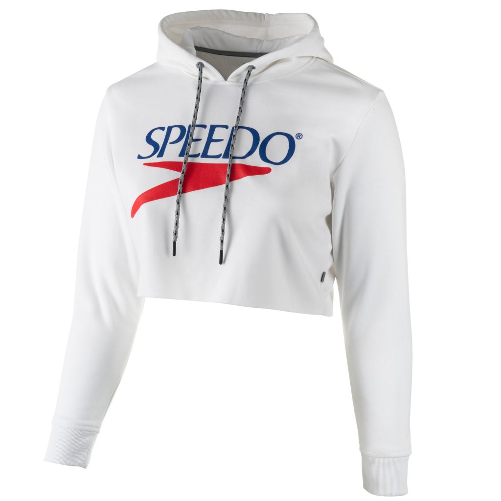 Speedo Vintage Cropped Hoodie White