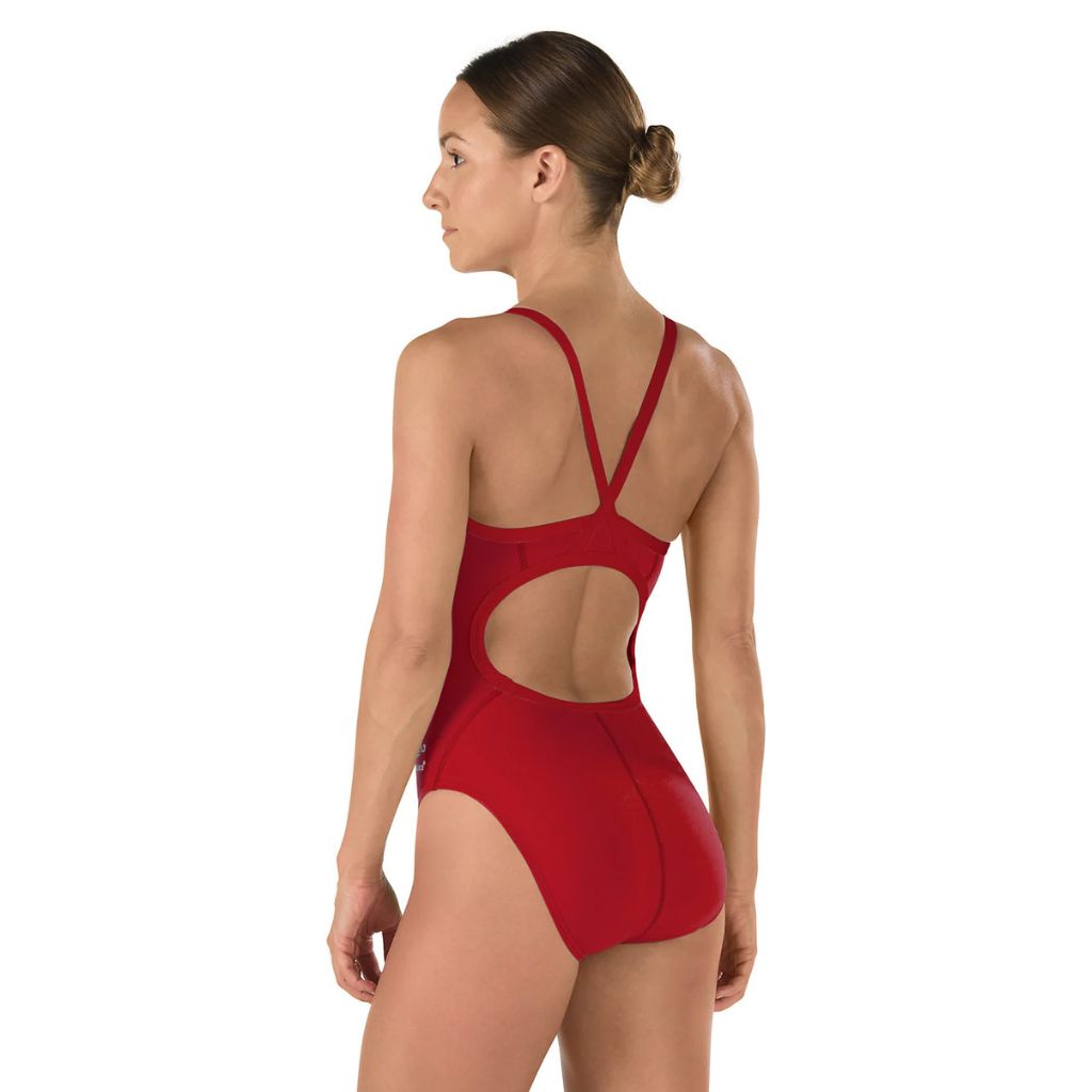 Speedo Youth Solid Poly Flyback Red