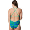 Speedo Women's Crossback Contort Stripes - Blue Green