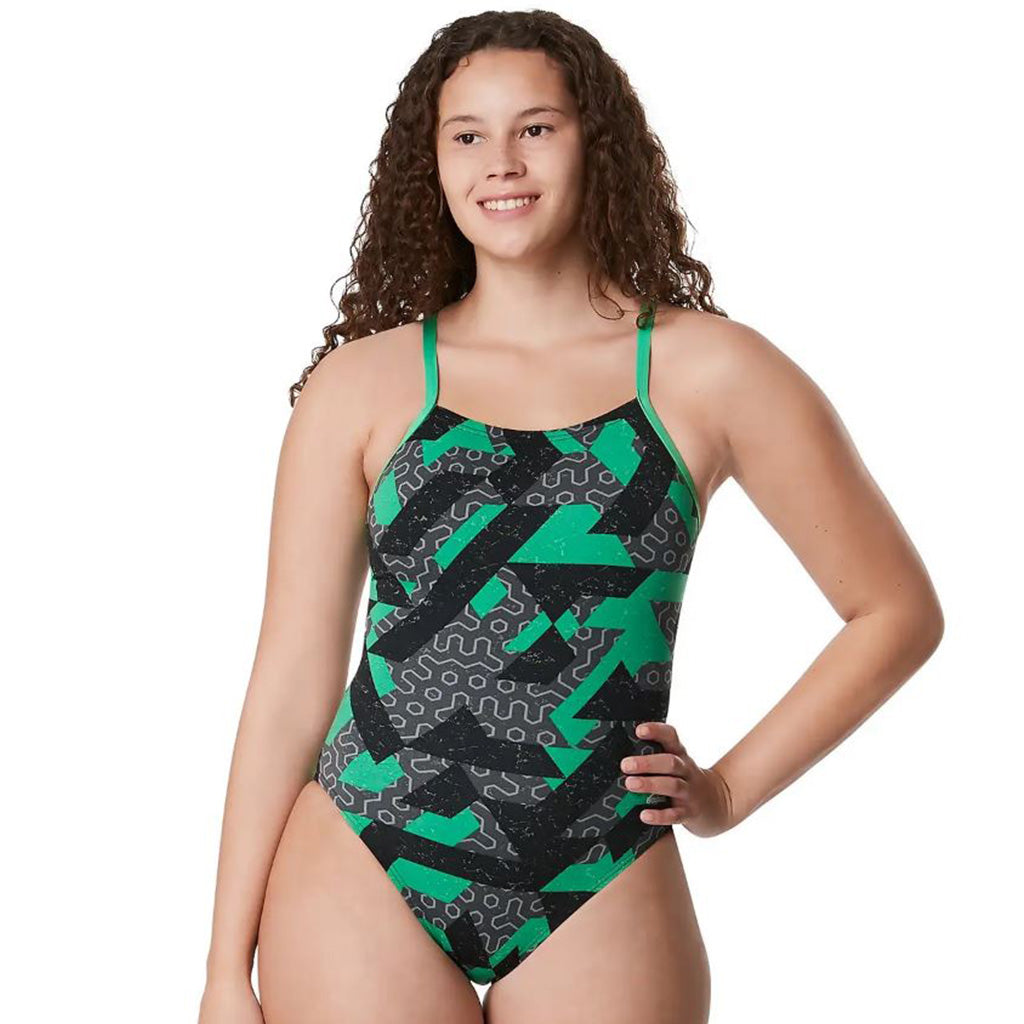 Speedo Women's Ruse Blocks Flyback - Green