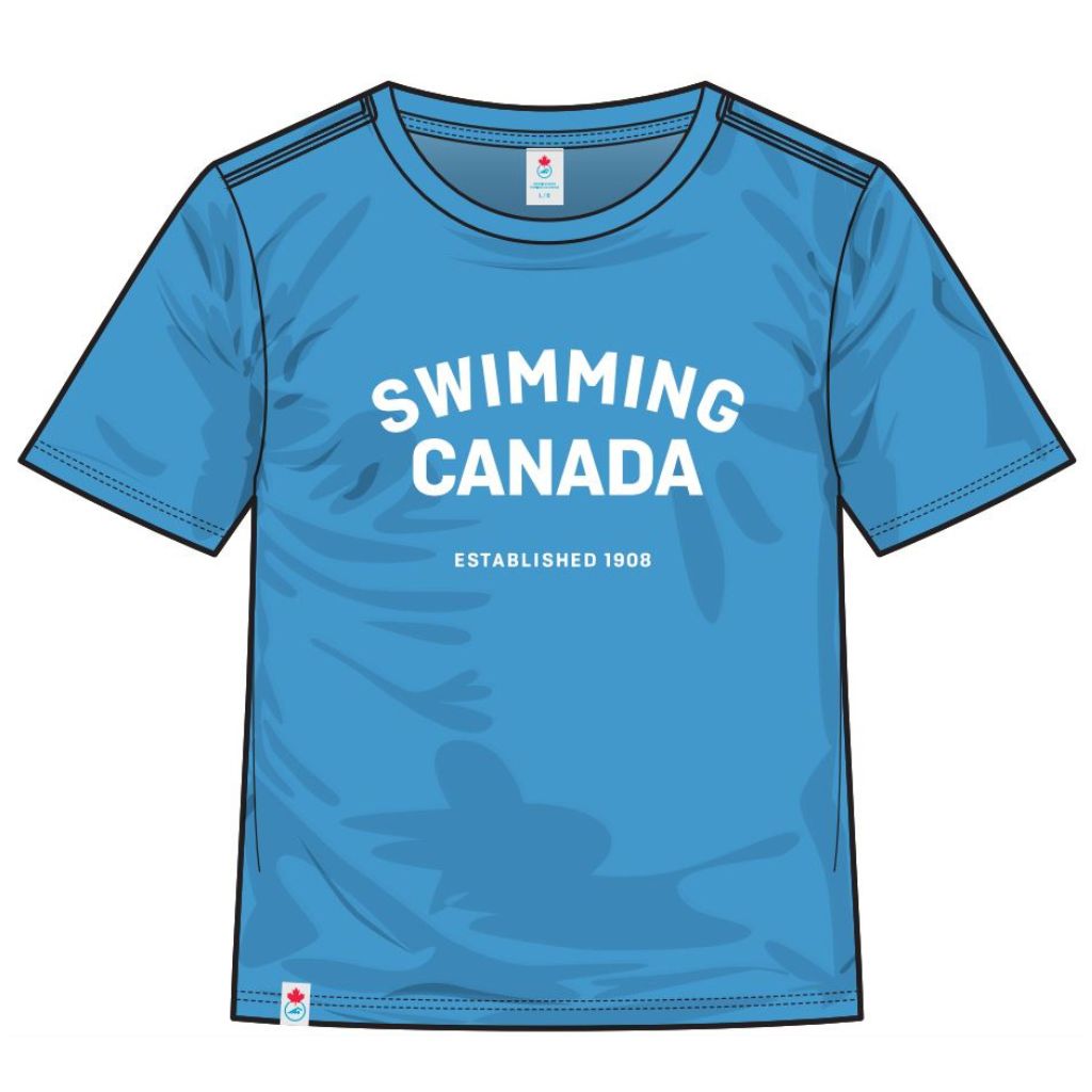 Swimming Canada Youth Heather Blue Tshirt ENG "Swimming Canada EST. 1908"