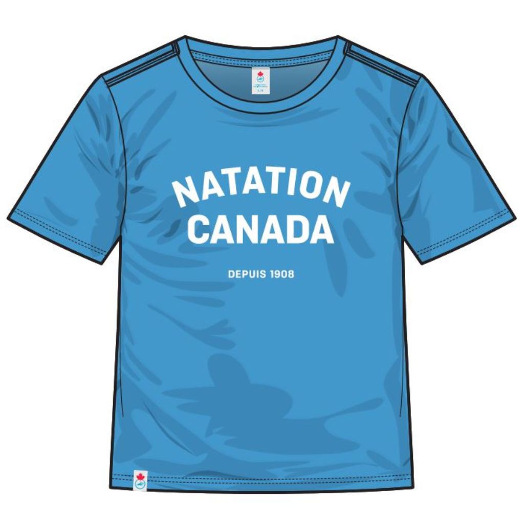 Swimming Canada Youth Heather Blue Tshirt FR "Natation Canada depuis 1908"