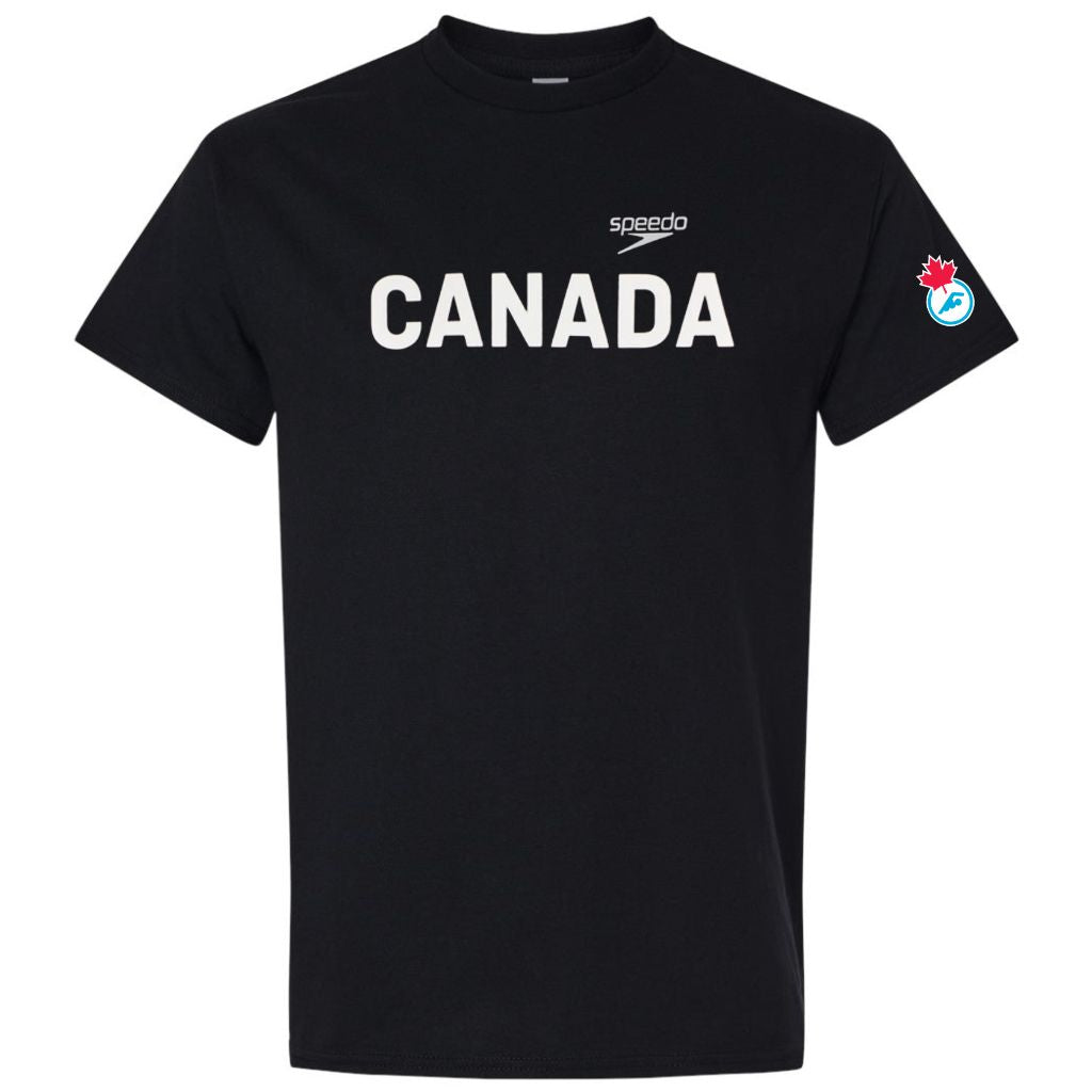 Swimming Canada Unisex Black Tshirt &quot;Canada&quot;