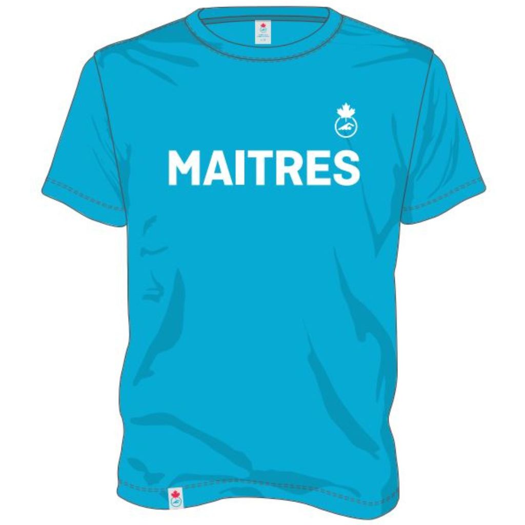 Swimming Canada Men&#39;s Heather Blue Tshirt FR &quot;Maitres&quot;
