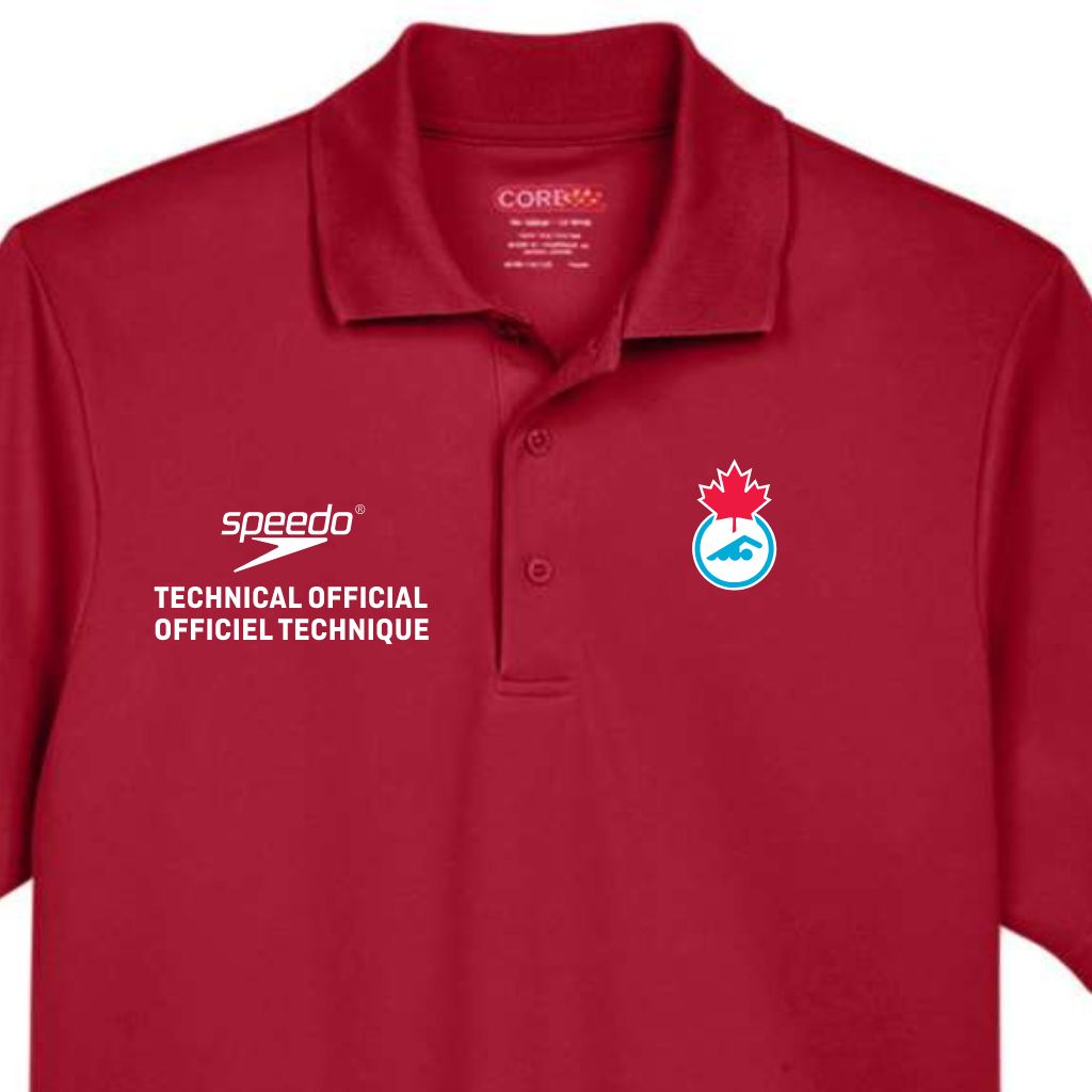 Swimming Canada Men&#39;s Technical Official Polo Red