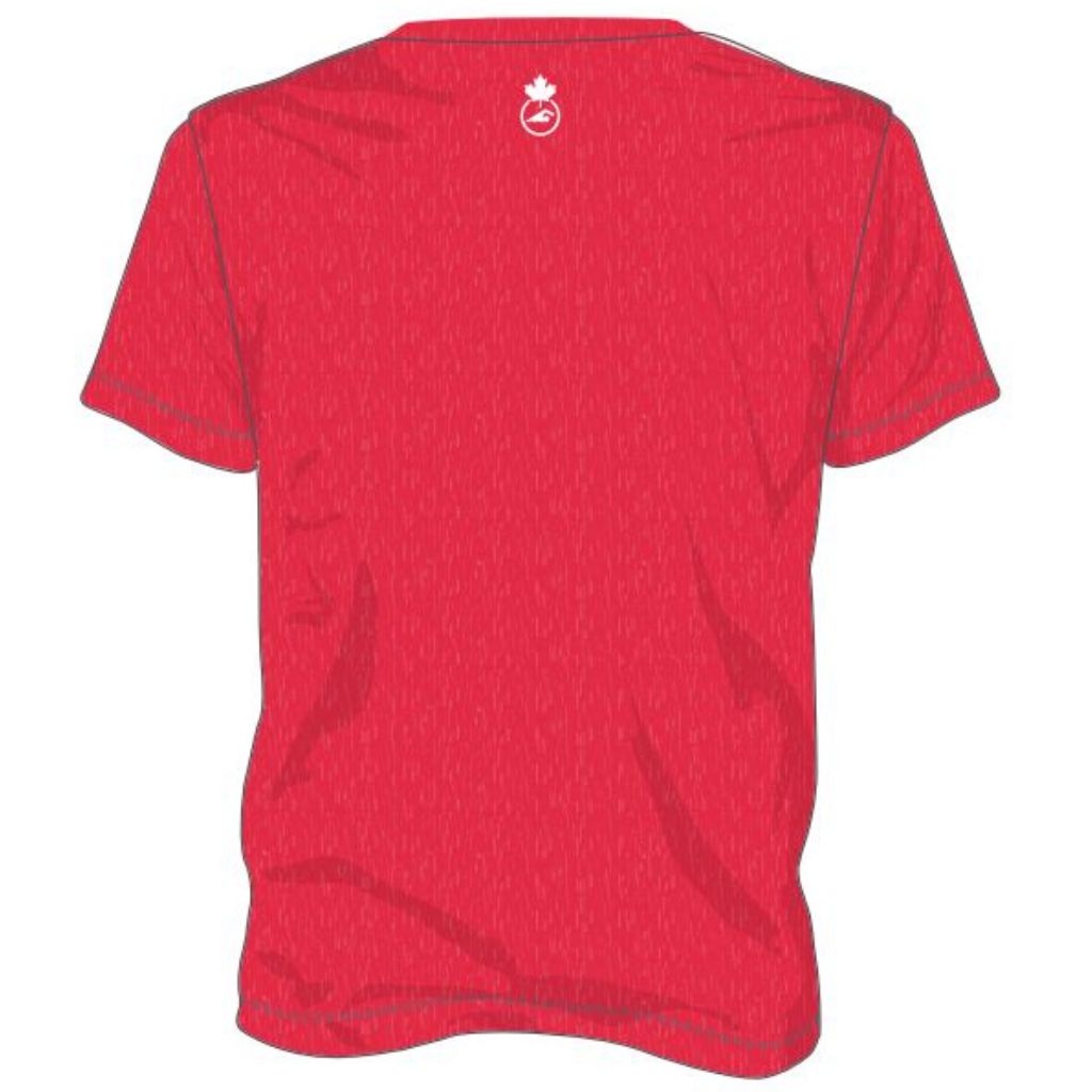 Swimming Canada Men&#39;s Heather Red Tshirt FR &quot;Natation Canada Maitres&quot;