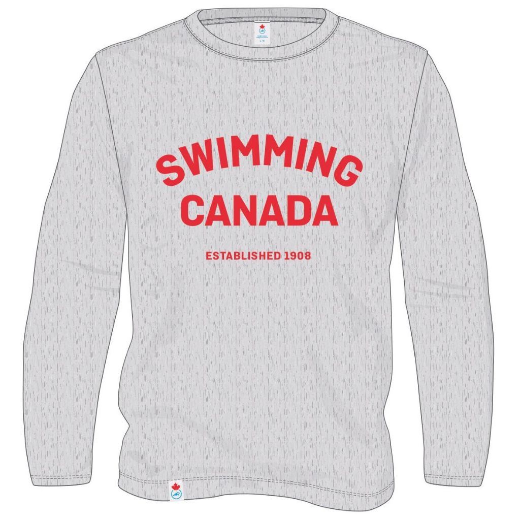 Swimming Canada Women&#39;s Grey Long Sleeve Shirt ENG &quot;Swimming Canada&quot;