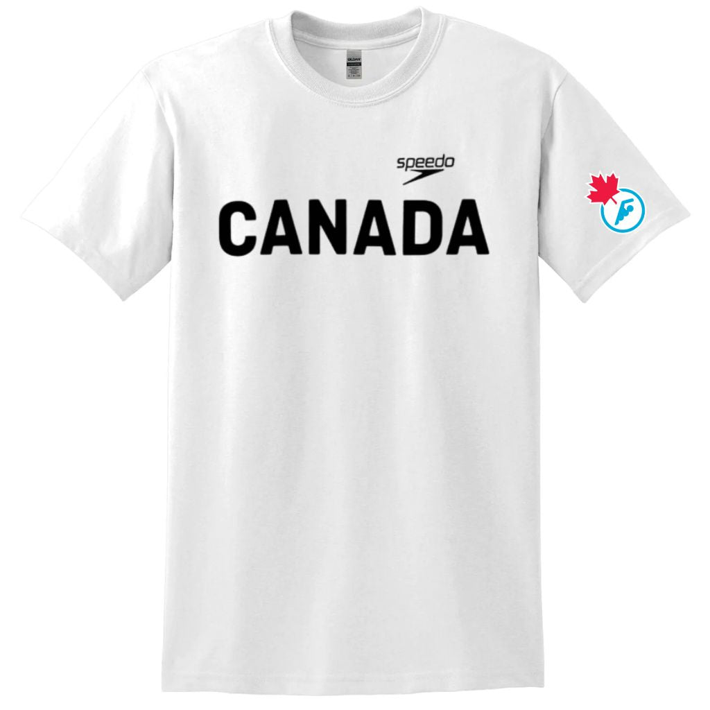 Swimming Canada Unisex White Tshirt &quot;Canada&quot;