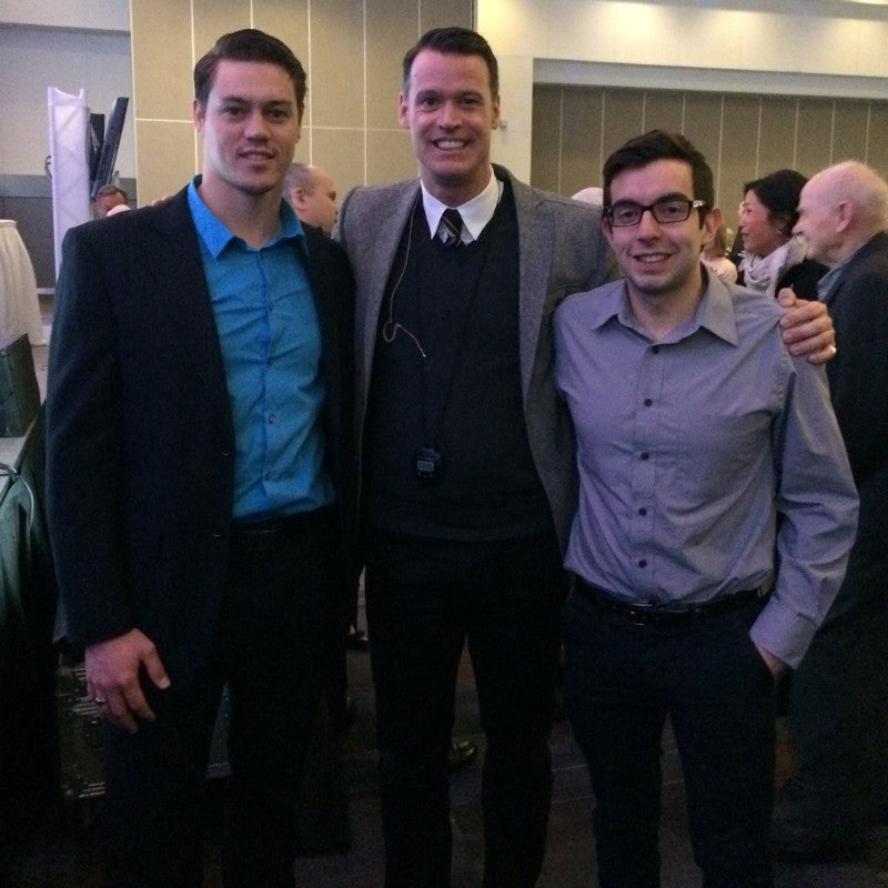 Team Aquatic Supplies attending UBC Millennium Scholarship breakfast with Olympian Mark Tewksbury