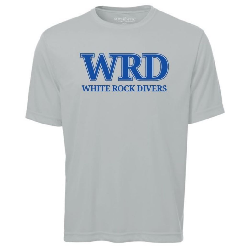 White Rock Divers Dryfit Tshirt Adult Silver
