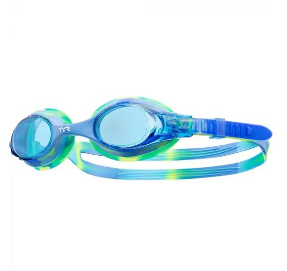 TYR Swimple Youth Mirrored Goggle Blue Green Tie Dye