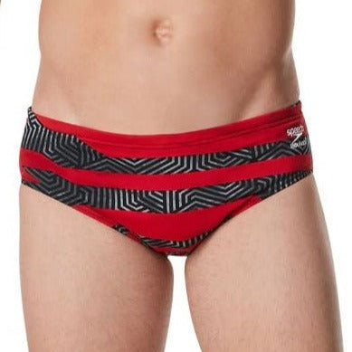 Speedo Men's Brief Contort Stripes - Red