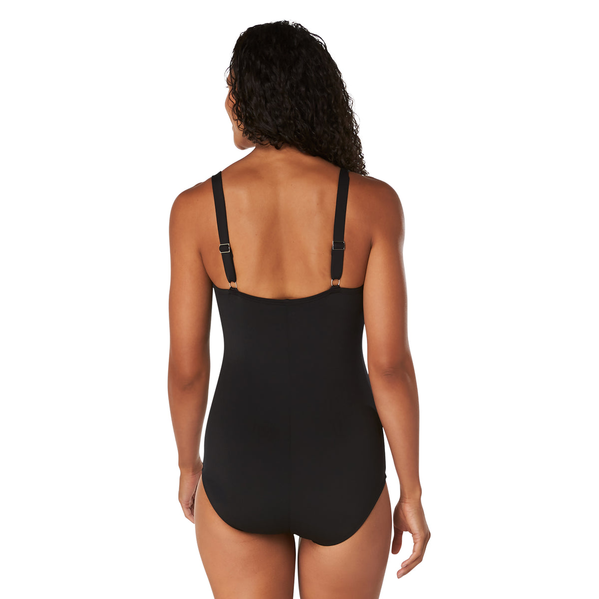 Speedo Adjustable Solid Shirred Tank - Black